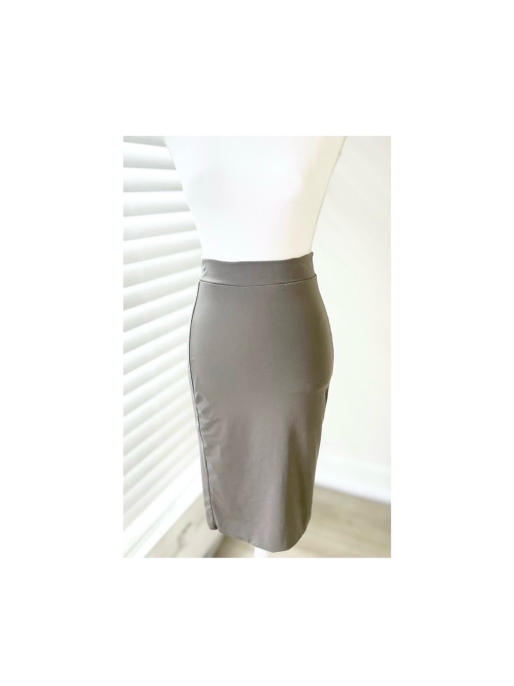 Babaton Taupe High-Waist Pencil Skirt